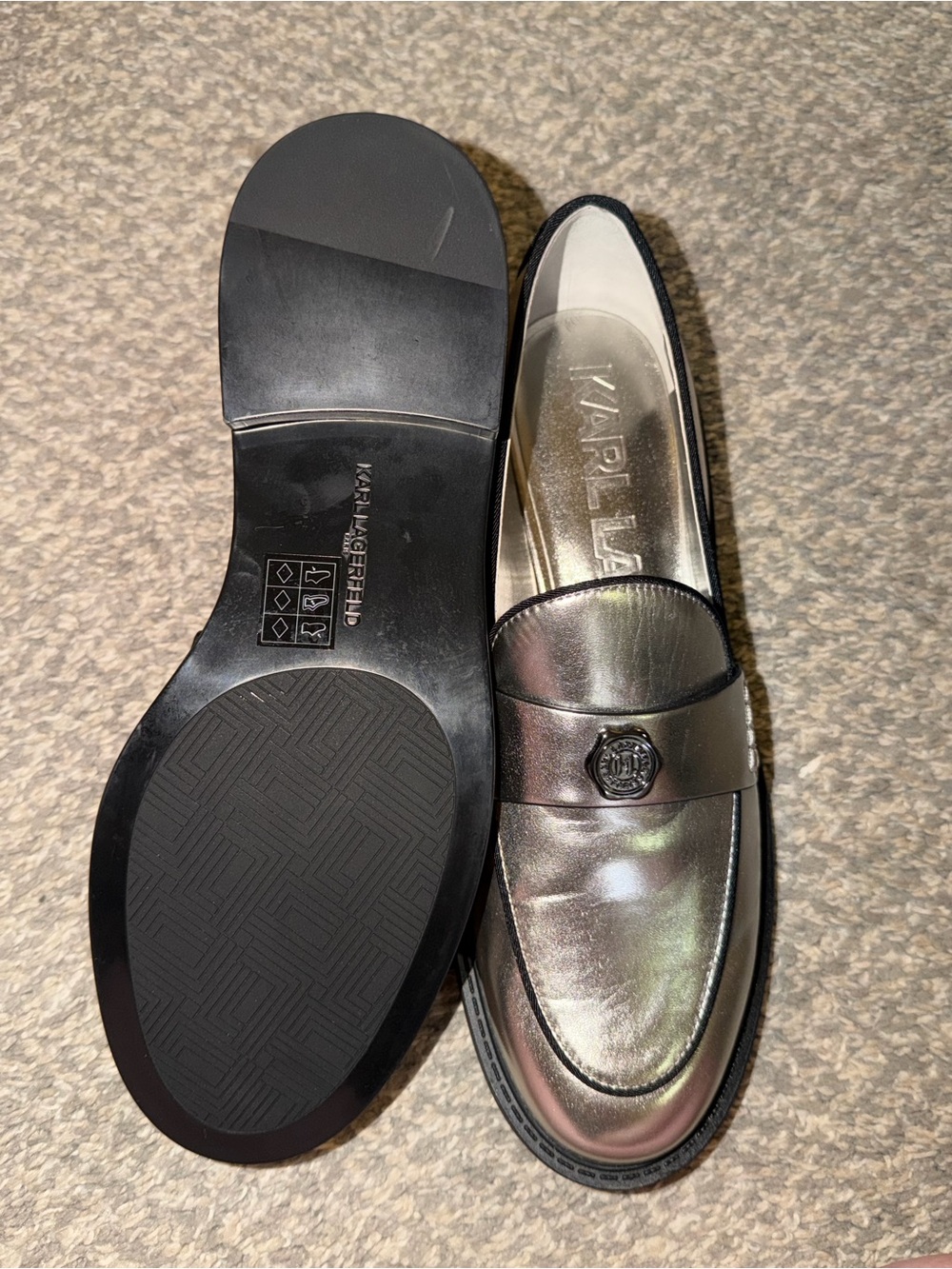 Karl Lagerfeld Paris Rylyn Silver Loafers - Picture 6 of 8
